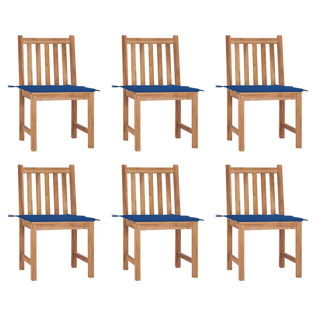 Tuinstoelen 6 st met kussens massief teakhout is nu te koop bij PeponiXL, paradijselijk wonen!