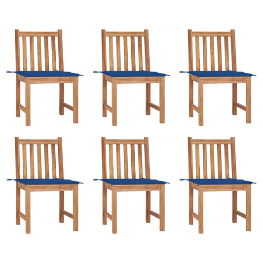 Tuinstoelen 6 st met kussens massief teakhout is nu te koop bij PeponiXL, paradijselijk wonen!