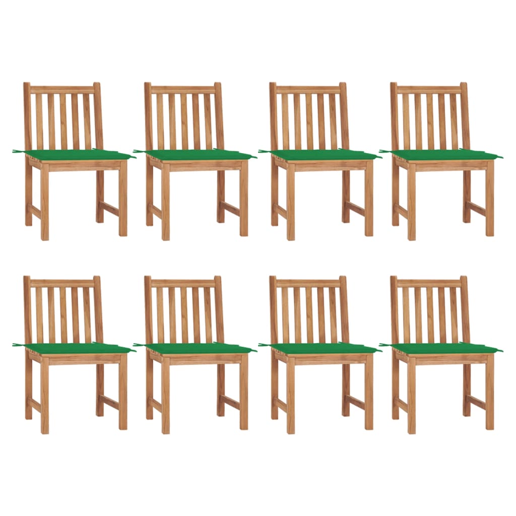 Tuinstoelen 8 st met kussens massief teakhout is nu te koop bij PeponiXL, paradijselijk wonen!