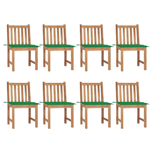Tuinstoelen 8 st met kussens massief teakhout is nu te koop bij PeponiXL, paradijselijk wonen!