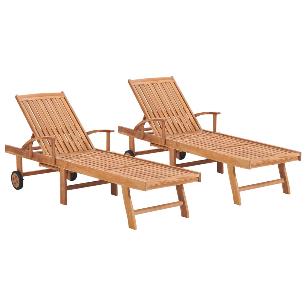 Ligbedden 2 st massief teakhout is nu te koop bij PeponiXL, paradijselijk wonen!