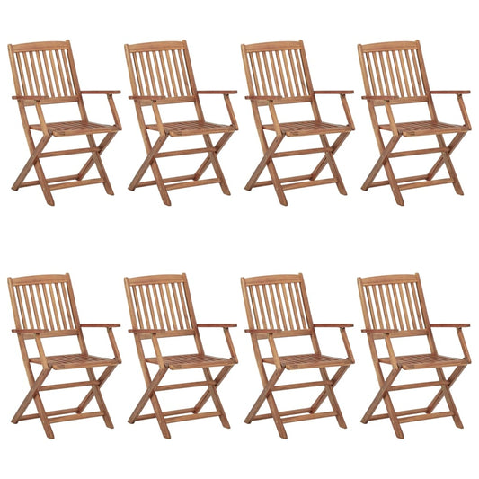 Tuinstoelen 8 st inklapbaar massief acaciahout is nu te koop bij PeponiXL, paradijselijk wonen!