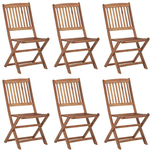 Tuinstoelen 6 st inklapbaar massief acaciahout is nu te koop bij PeponiXL, paradijselijk wonen!