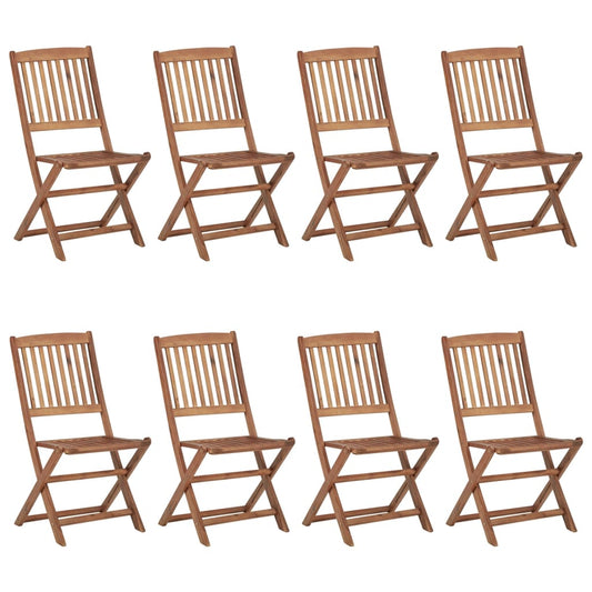 Tuinstoelen 8 st inklapbaar massief acaciahout is nu te koop bij PeponiXL, paradijselijk wonen!