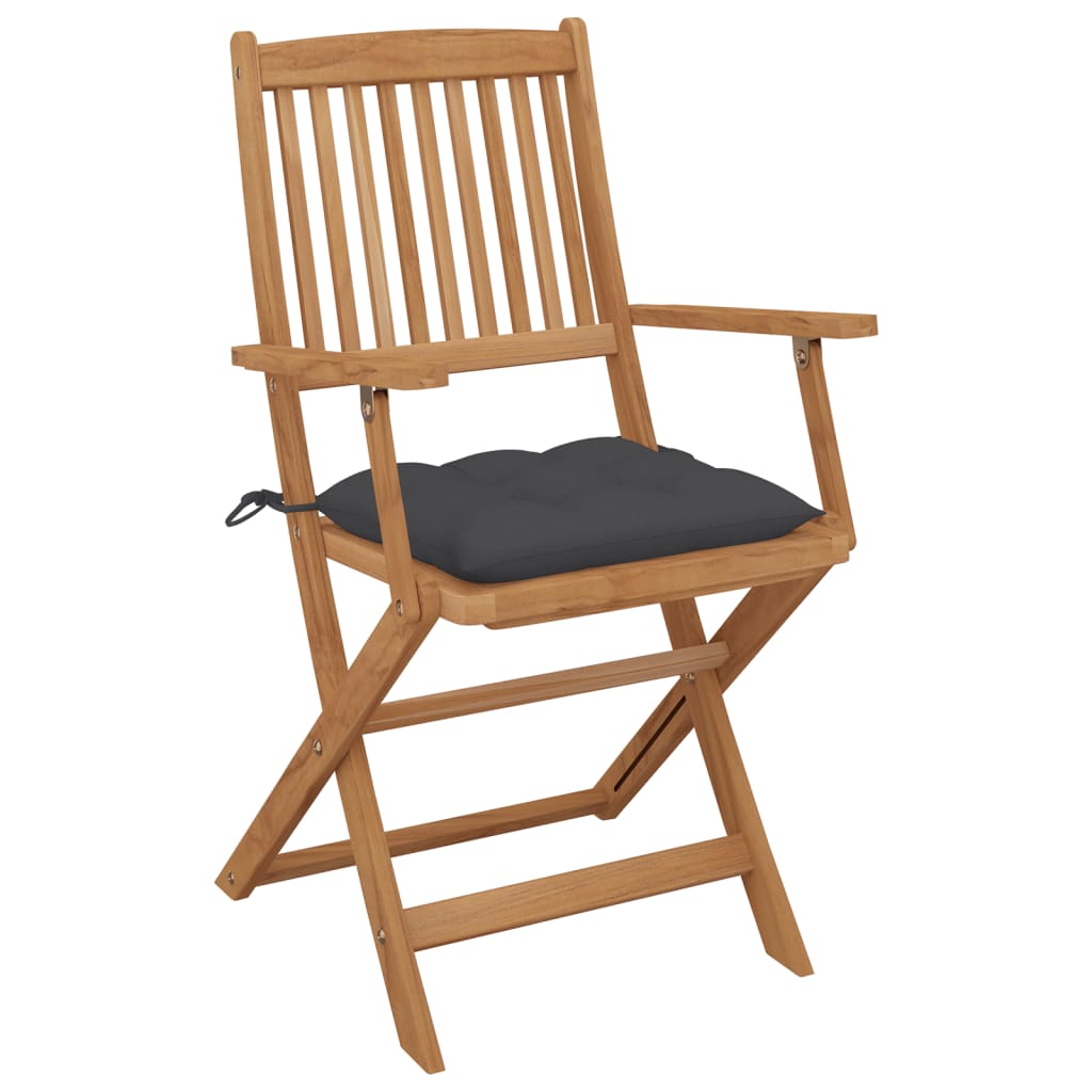 Tuinstoelen 8 st inklapbaar met kussens massief acaciahout is nu te koop bij PeponiXL, paradijselijk wonen!