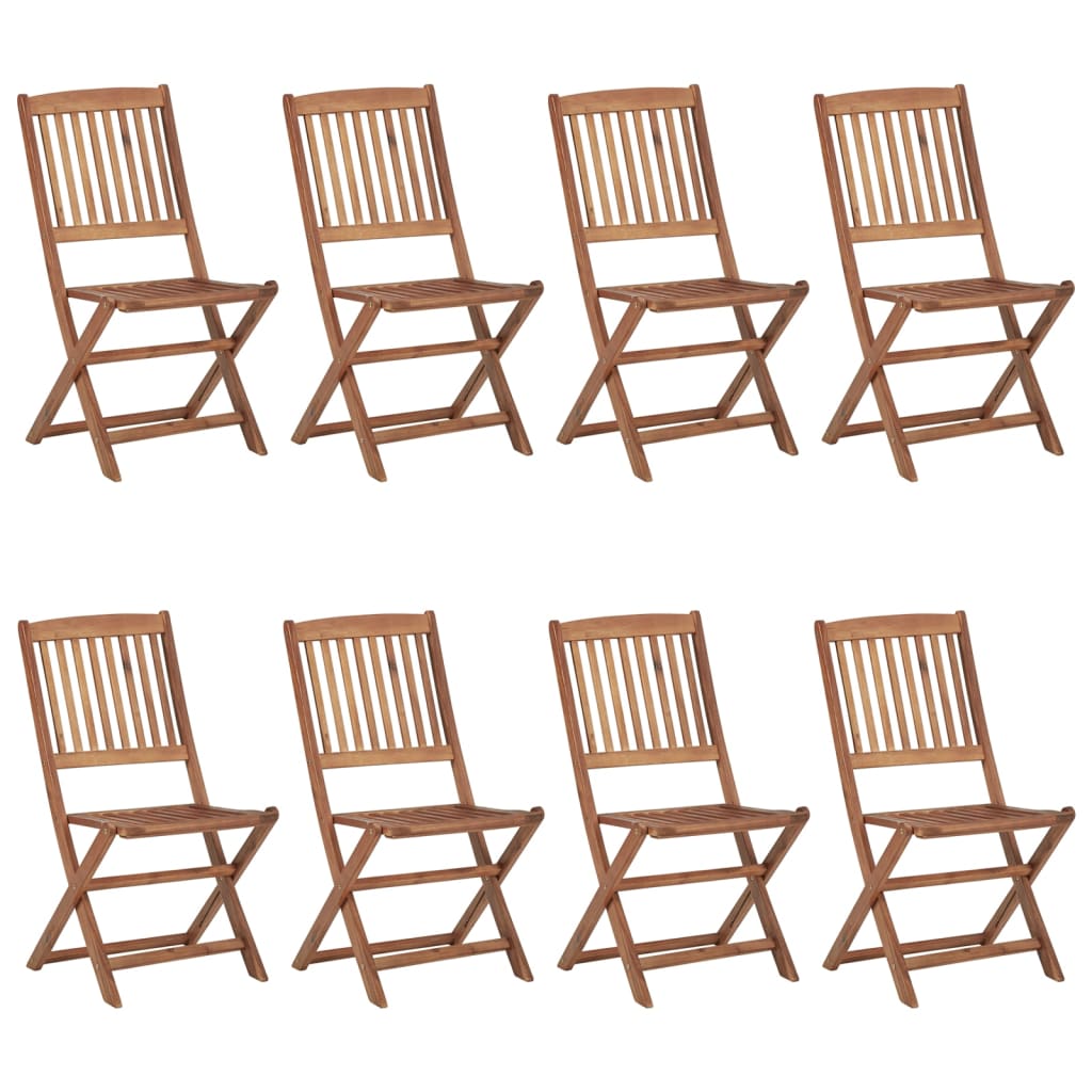 Tuinstoelen 8 st inklapbaar met kussens massief acaciahout is nu te koop bij PeponiXL, paradijselijk wonen!