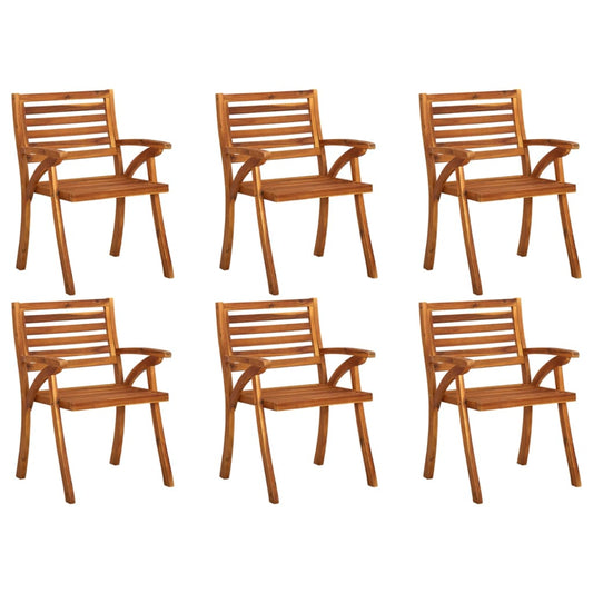 Tuinstoelen 6 st massief acaciahout is nu te koop bij PeponiXL, paradijselijk wonen!