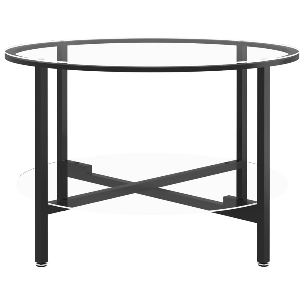 Salontafel 70 cm gehard glas zwart en transparant is nu te koop bij PeponiXL, paradijselijk wonen!