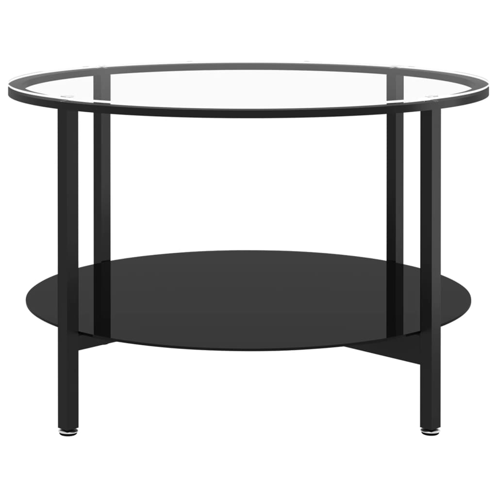 Salontafel 70 cm gehard glas zwart en transparant is nu te koop bij PeponiXL, paradijselijk wonen!