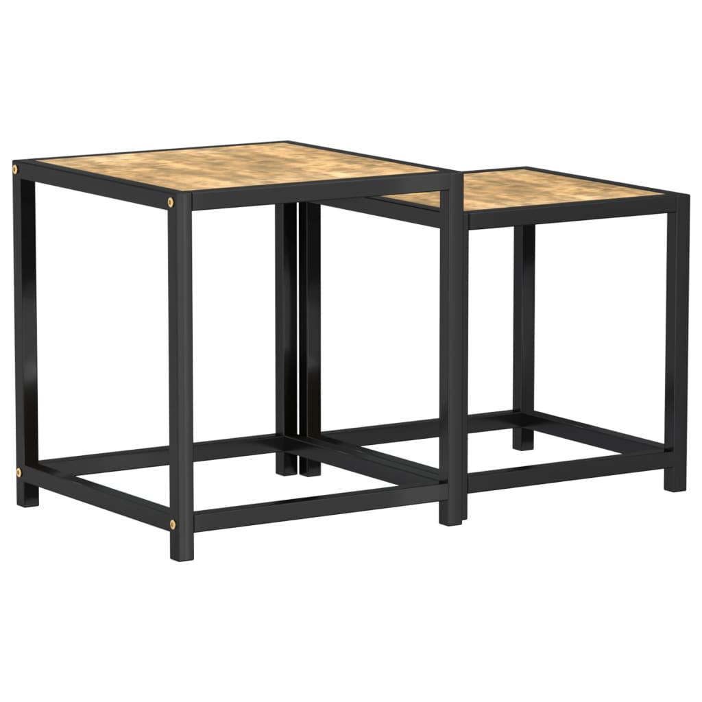 Salontafels 2 st MDF zwart en geel is nu te koop bij PeponiXL, paradijselijk wonen!