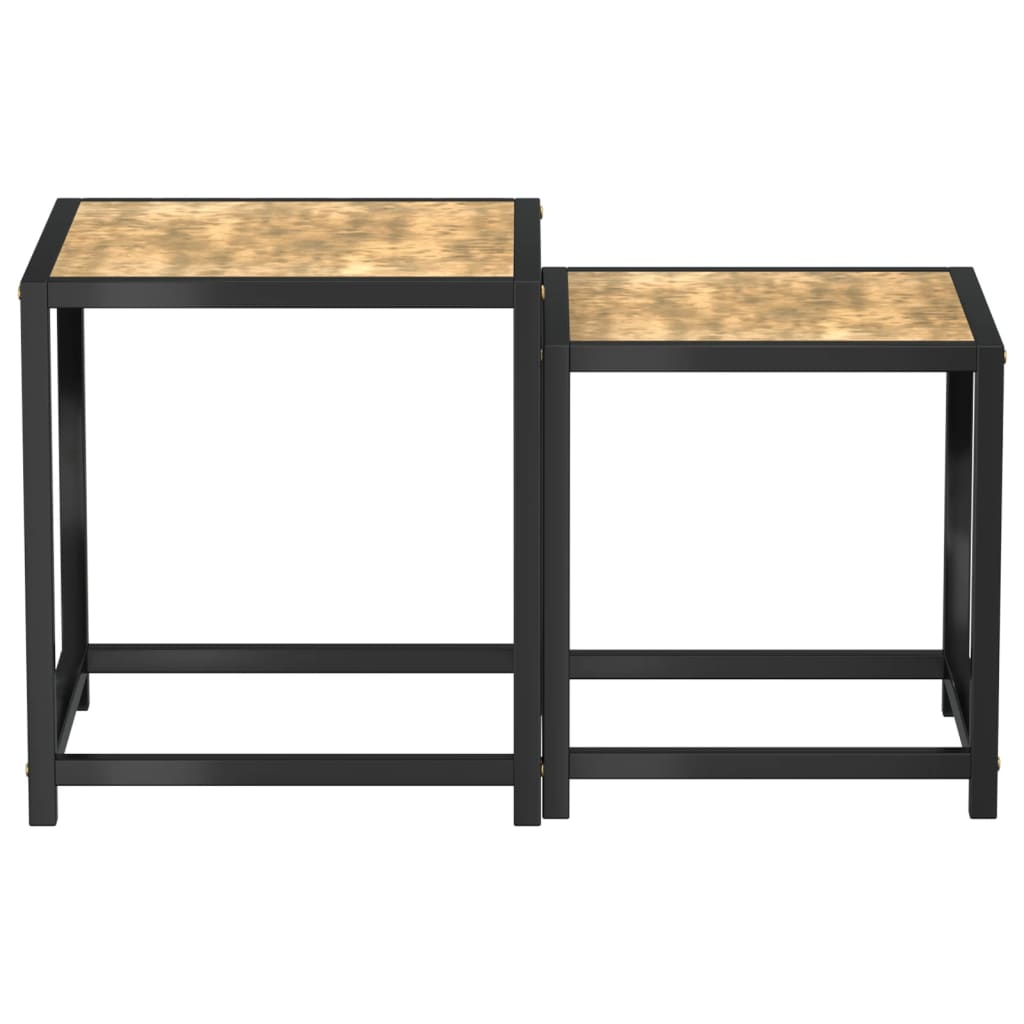 Salontafels 2 st MDF zwart en geel is nu te koop bij PeponiXL, paradijselijk wonen!
