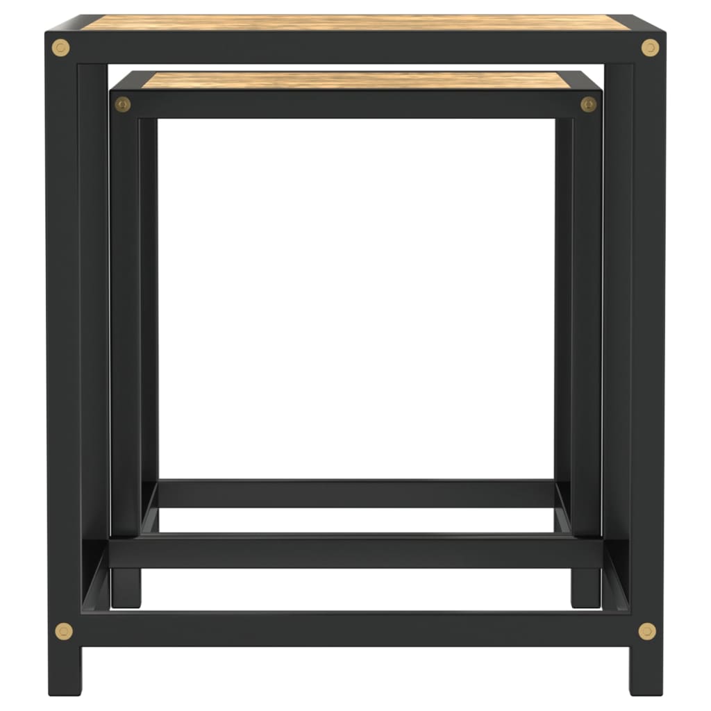 Salontafels 2 st MDF zwart en geel is nu te koop bij PeponiXL, paradijselijk wonen!