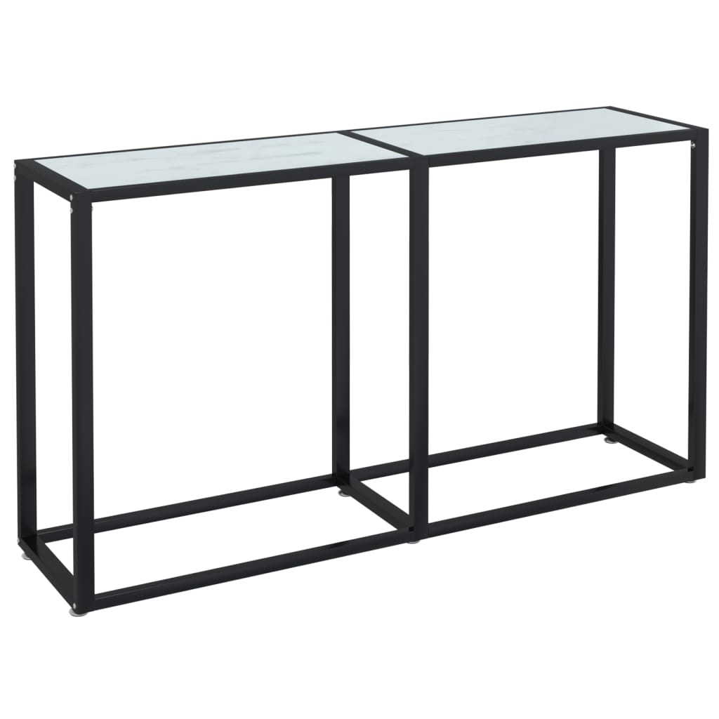Wandtafel 140x35x75,5 cm gehard glas witmarmerkleurig is nu te koop bij PeponiXL, paradijselijk wonen!