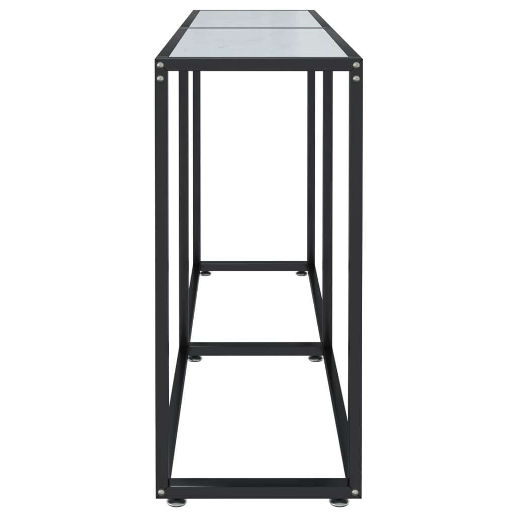 Wandtafel 140x35x75,5 cm gehard glas witmarmerkleurig is nu te koop bij PeponiXL, paradijselijk wonen!