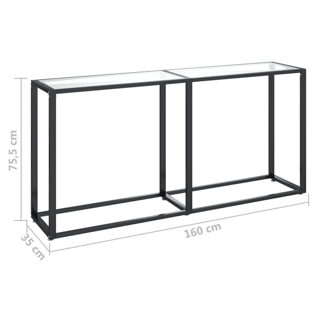 Wandtafel 160x35x75,5 cm gehard glas transparant is nu te koop bij PeponiXL, paradijselijk wonen!