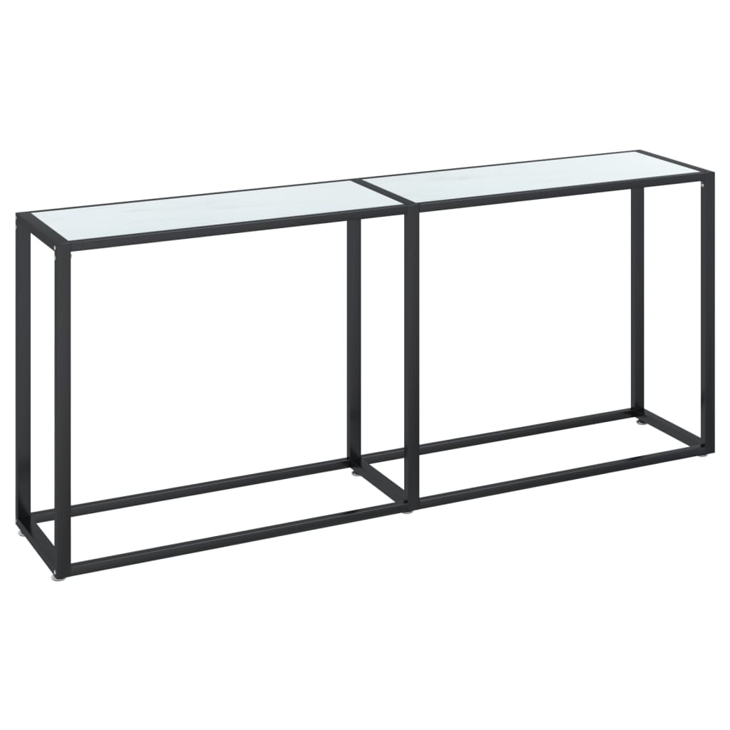 Wandtafel 180x35x75,5 cm gehard glas witmarmerkleurig is nu te koop bij PeponiXL, paradijselijk wonen!