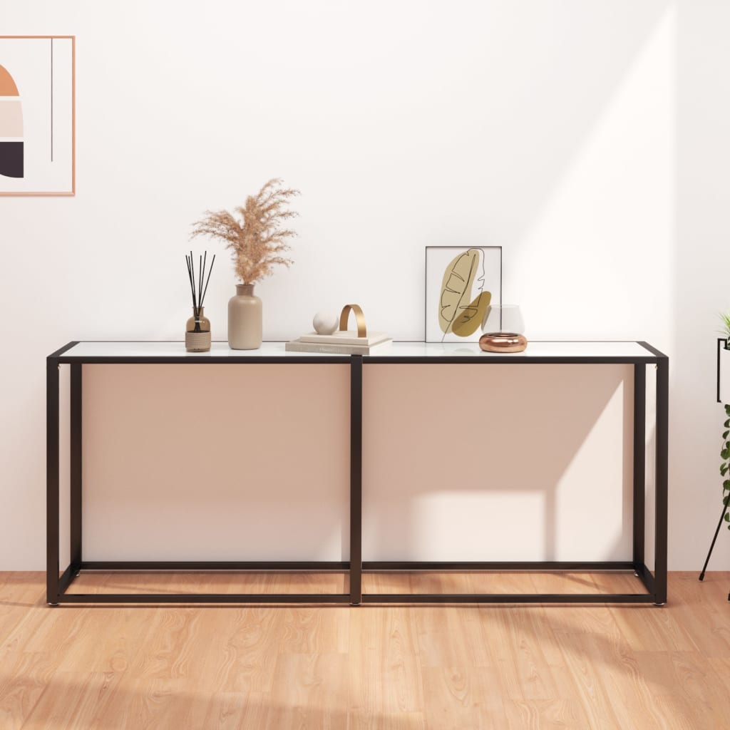 Wandtafel 180x35x75,5 cm gehard glas witmarmerkleurig is nu te koop bij PeponiXL, paradijselijk wonen!