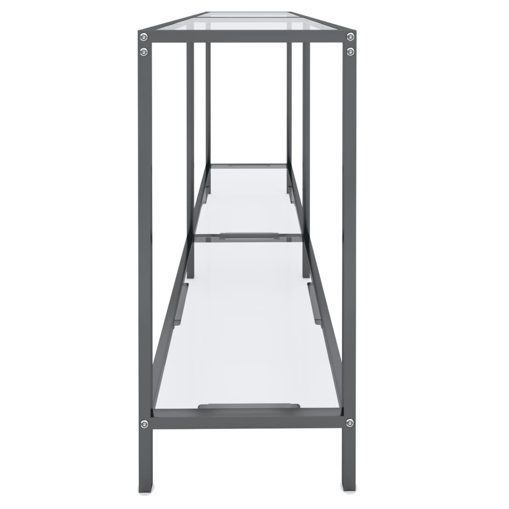 Wandtafel 140x35x75,5 cm gehard glas transparant is nu te koop bij PeponiXL, paradijselijk wonen!