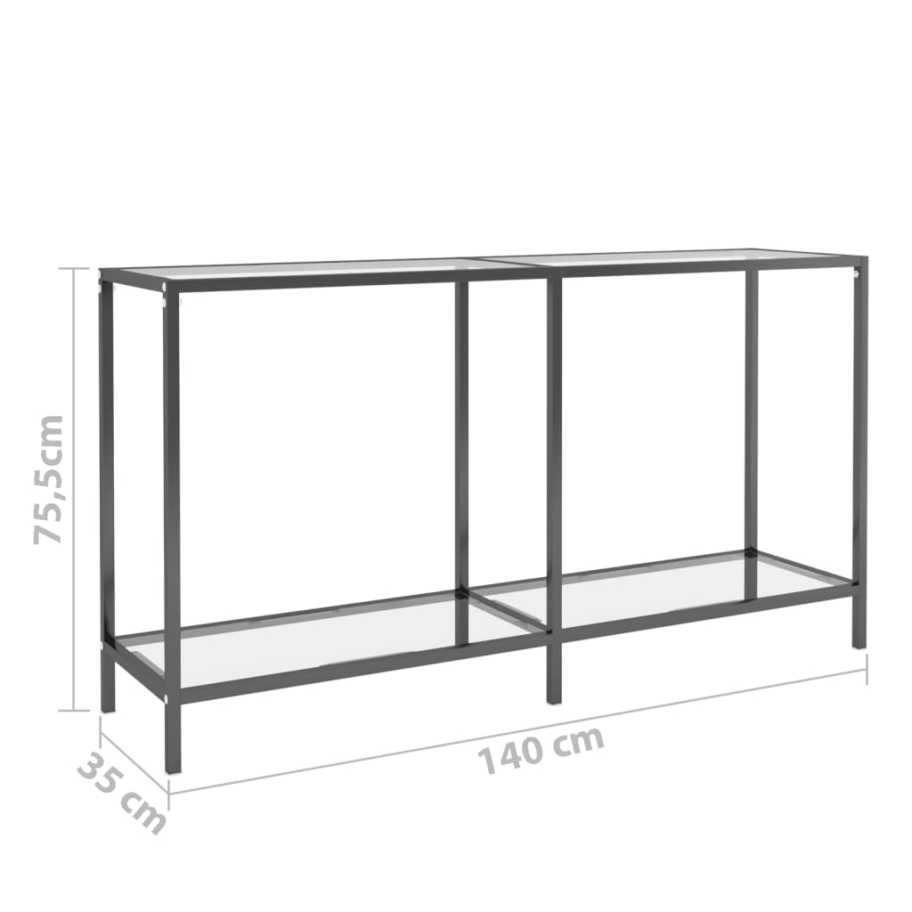 Wandtafel 140x35x75,5 cm gehard glas transparant is nu te koop bij PeponiXL, paradijselijk wonen!