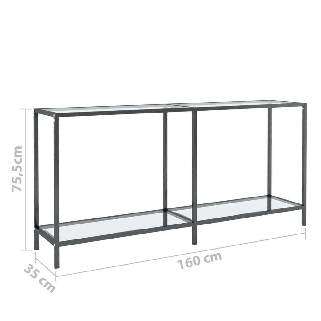 Wandtafel 160x35x75,5 cm gehard glas transparant is nu te koop bij PeponiXL, paradijselijk wonen!