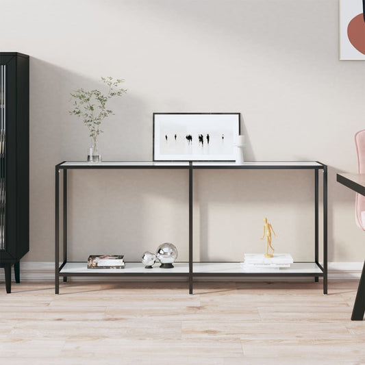 Wandtafel 160x35x75,5 cm gehard glas wit is nu te koop bij PeponiXL, paradijselijk wonen!