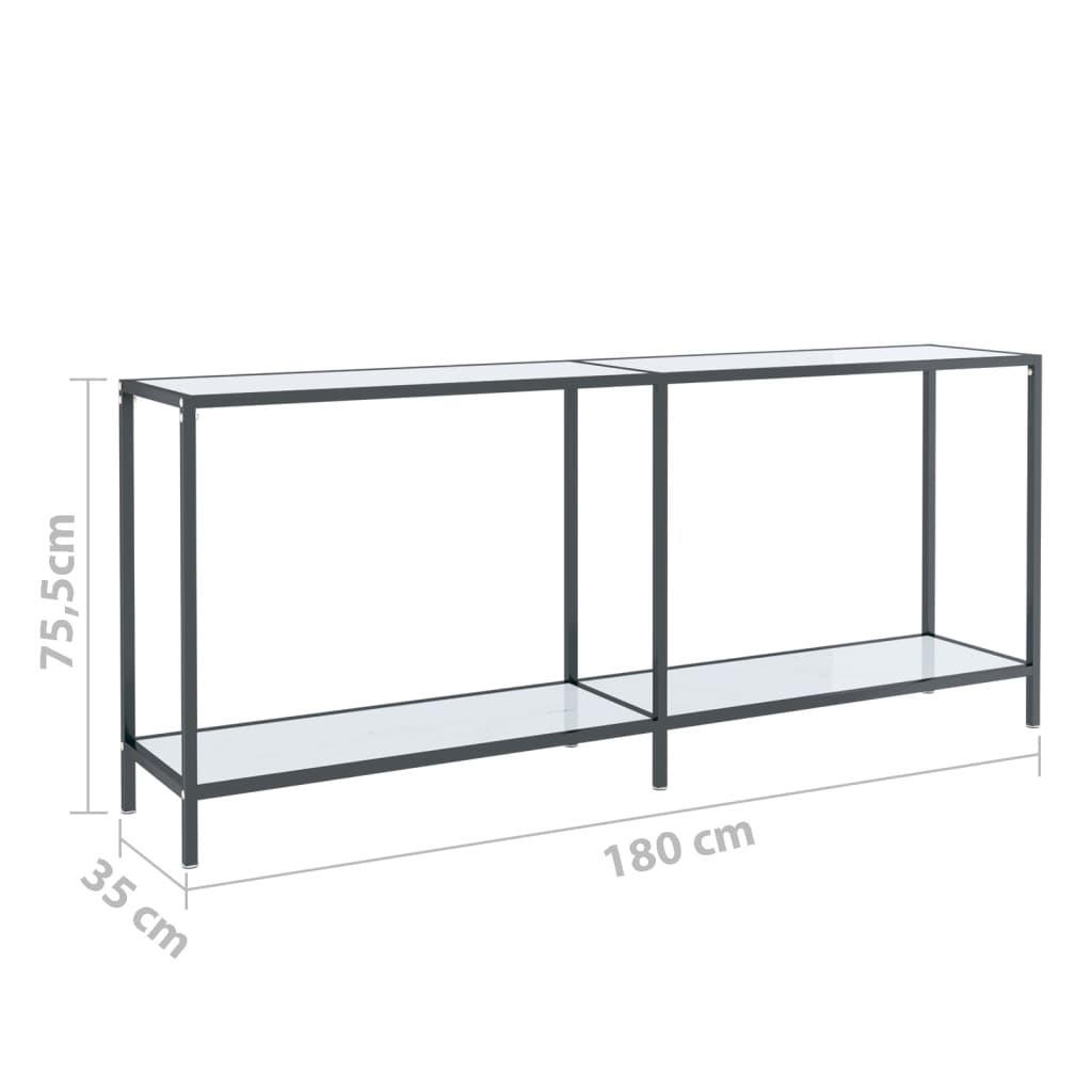 Wandtafel 180x35x75,5 cm gehard glas wit is nu te koop bij PeponiXL, paradijselijk wonen!