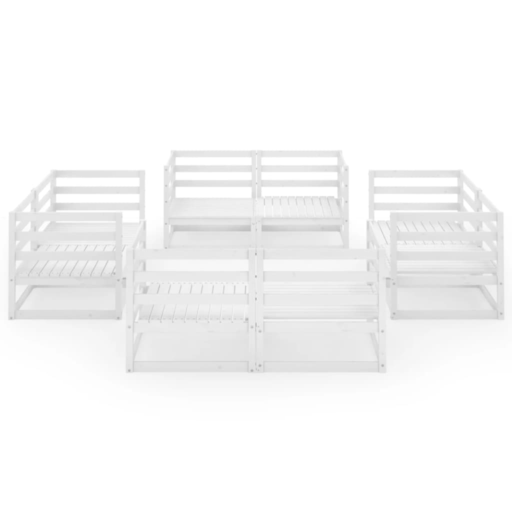 8-delige Loungeset massief grenenhout wit is nu te koop bij PeponiXL, paradijselijk wonen!