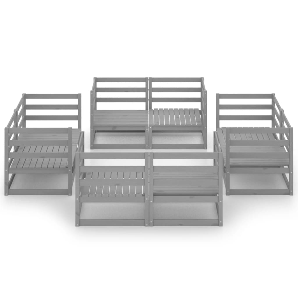 8-delige Loungeset massief grenenhout grijs is nu te koop bij PeponiXL, paradijselijk wonen!