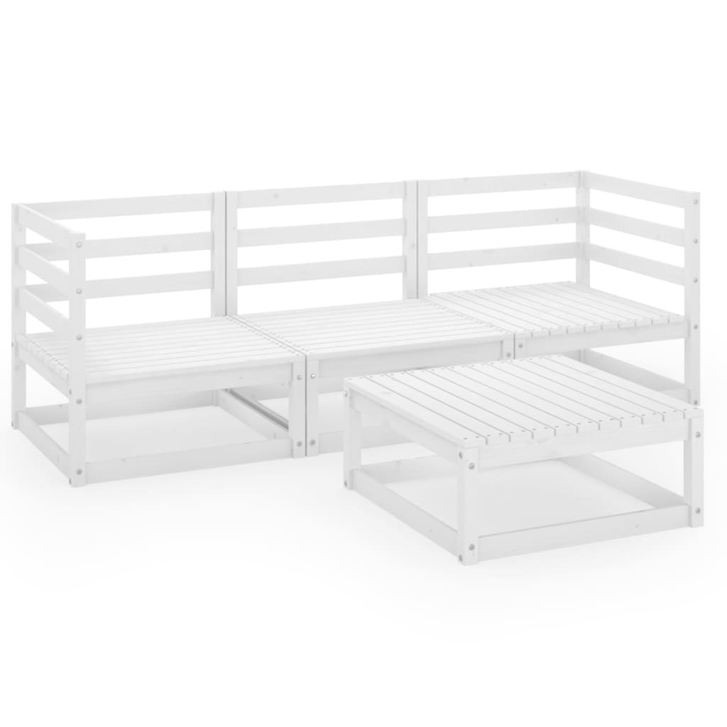 4-delige Loungeset massief grenenhout wit is nu te koop bij PeponiXL, paradijselijk wonen!