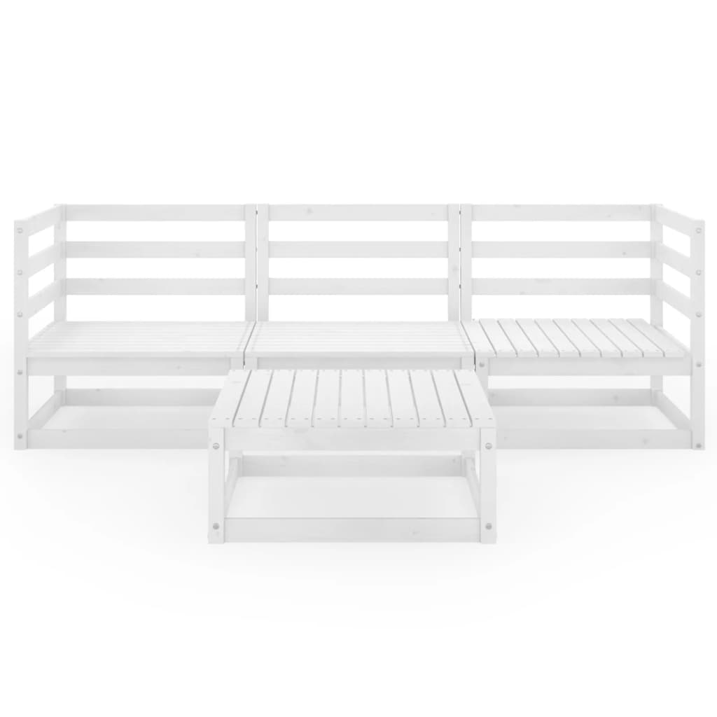 4-delige Loungeset massief grenenhout wit is nu te koop bij PeponiXL, paradijselijk wonen!