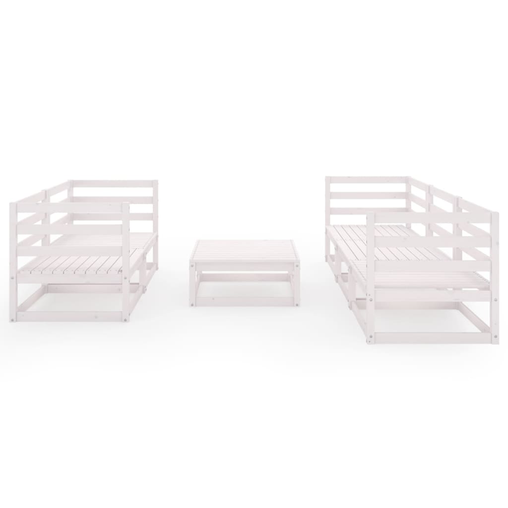 6-delige Loungeset massief grenenhout wit is nu te koop bij PeponiXL, paradijselijk wonen!