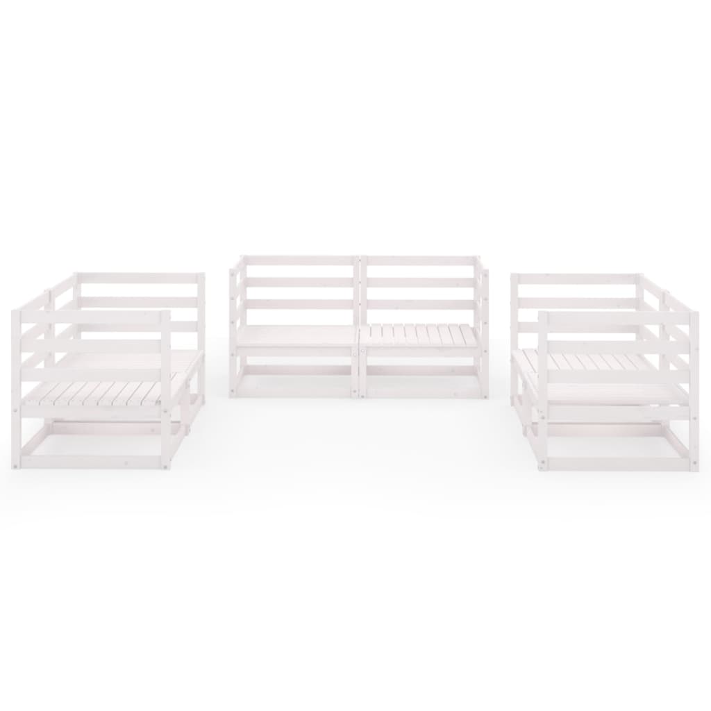 6-delige Loungeset massief grenenhout wit is nu te koop bij PeponiXL, paradijselijk wonen!