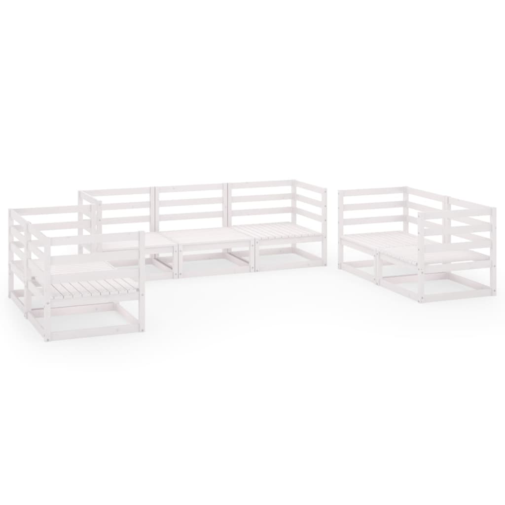7-delige Loungeset massief grenenhout wit is nu te koop bij PeponiXL, paradijselijk wonen!