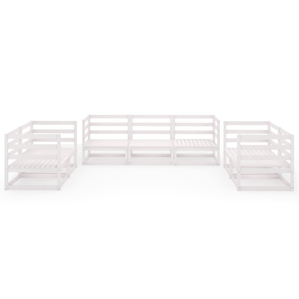 7-delige Loungeset massief grenenhout wit is nu te koop bij PeponiXL, paradijselijk wonen!