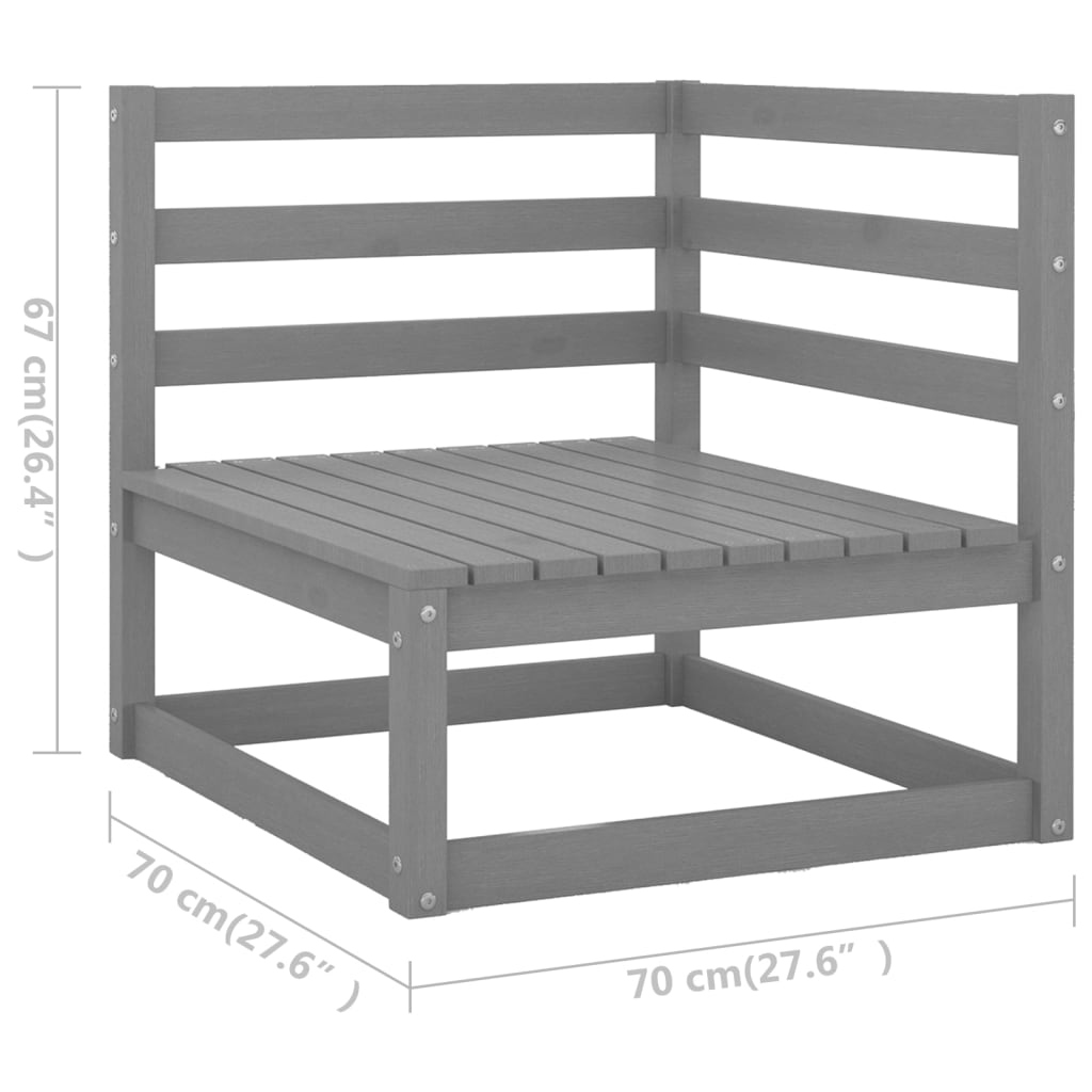 5-delige Loungeset massief grenenhout grijs is nu te koop bij PeponiXL, paradijselijk wonen!