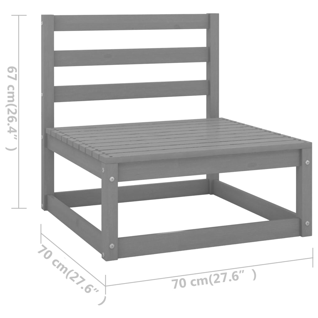 5-delige Loungeset massief grenenhout grijs is nu te koop bij PeponiXL, paradijselijk wonen!