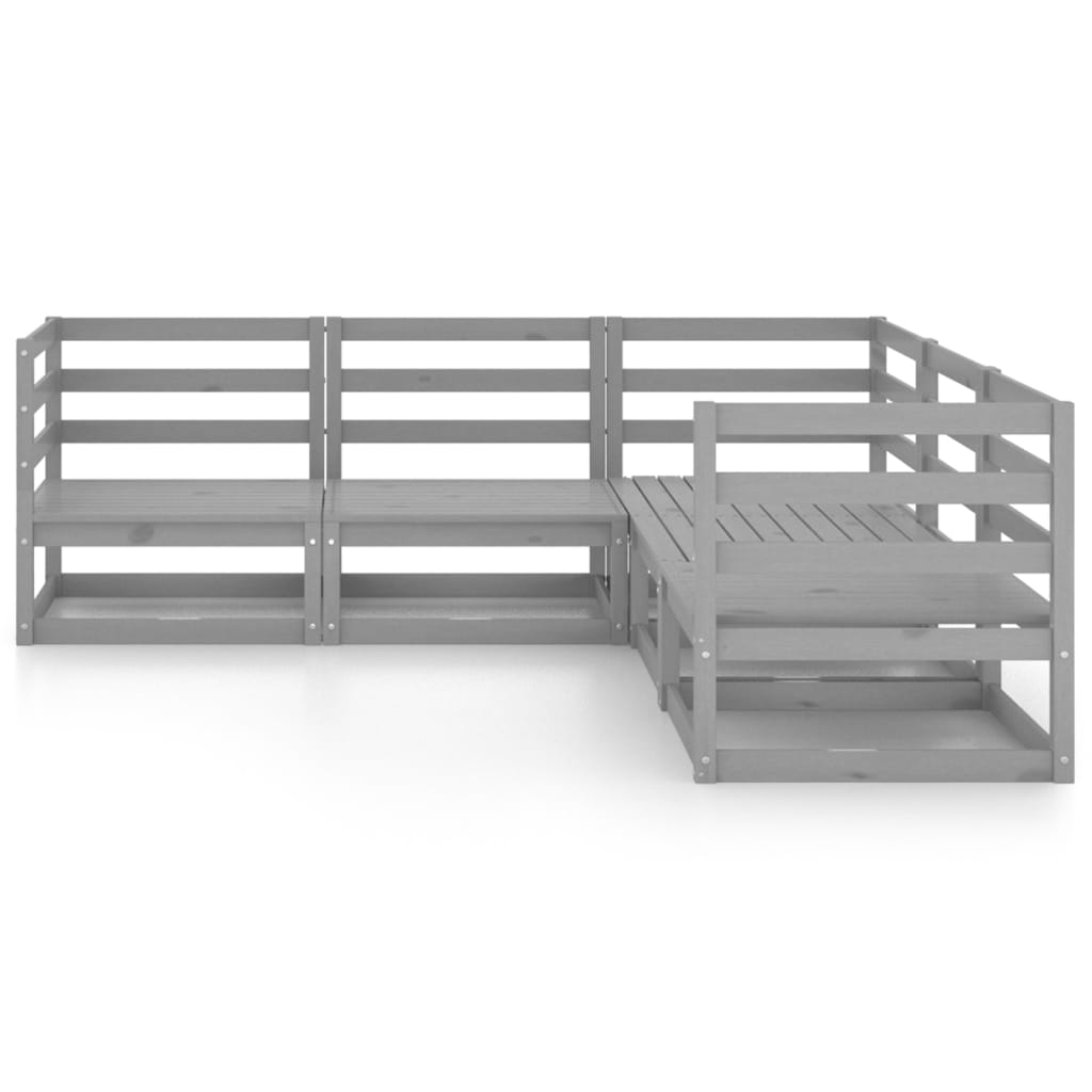 5-delige Loungeset massief grenenhout grijs is nu te koop bij PeponiXL, paradijselijk wonen!