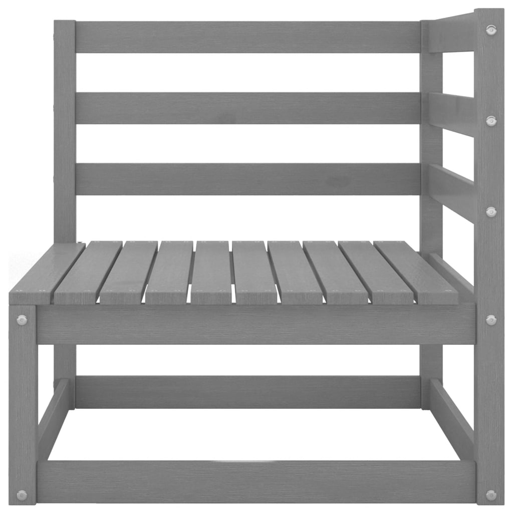 9-delige Loungeset massief grenenhout grijs is nu te koop bij PeponiXL, paradijselijk wonen!