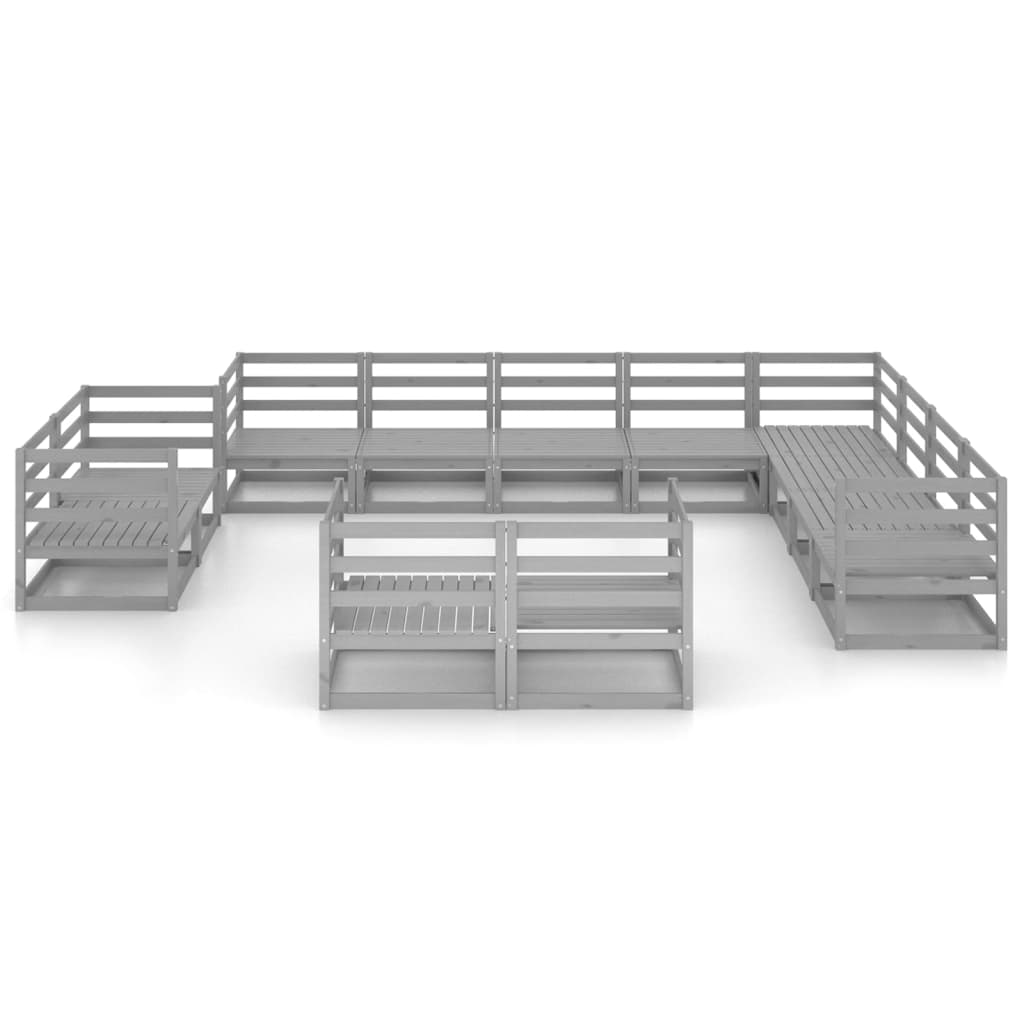 12-delige Loungeset massief grenenhout grijs is nu te koop bij PeponiXL, paradijselijk wonen!