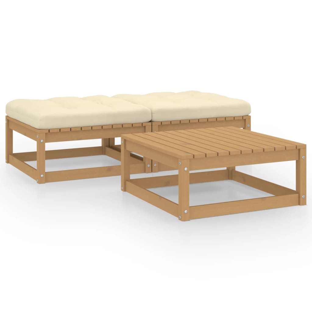 3-delige Loungeset met kussens massief grenenhout is nu te koop bij PeponiXL, paradijselijk wonen!