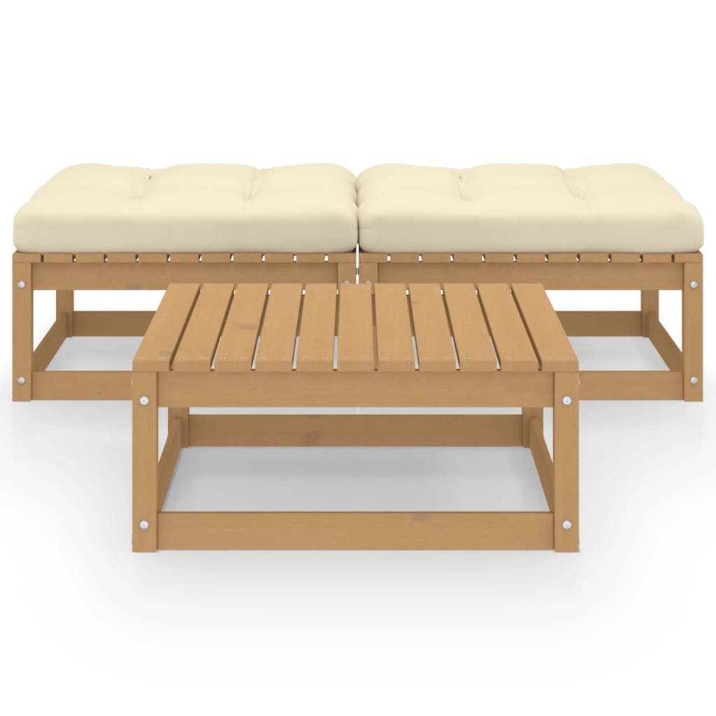 3-delige Loungeset met kussens massief grenenhout is nu te koop bij PeponiXL, paradijselijk wonen!