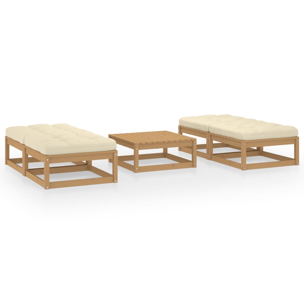 5-delige Loungeset met kussens massief grenenhout is nu te koop bij PeponiXL, paradijselijk wonen!