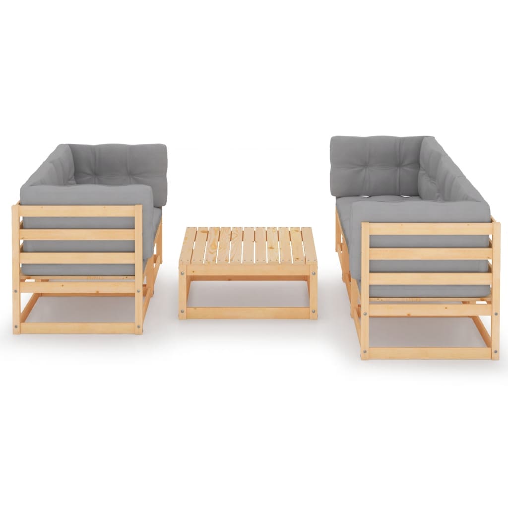 6-delige Loungeset met kussens massief grenenhout is nu te koop bij PeponiXL, paradijselijk wonen!