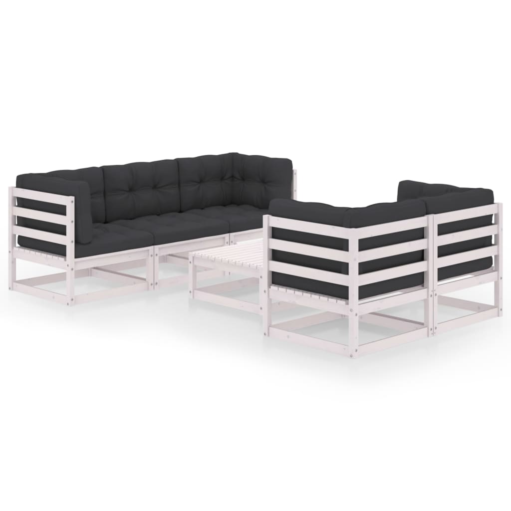 6-delige Loungeset met kussens massief grenenhout is nu te koop bij PeponiXL, paradijselijk wonen!