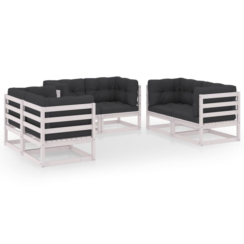 6-delige Loungeset met kussens massief grenenhout is nu te koop bij PeponiXL, paradijselijk wonen!