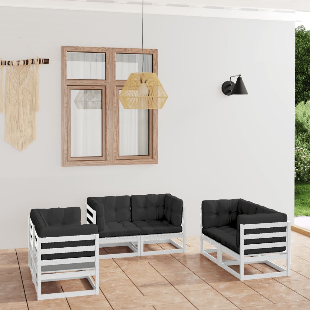 6-delige Loungeset met kussens massief grenenhout is nu te koop bij PeponiXL, paradijselijk wonen!