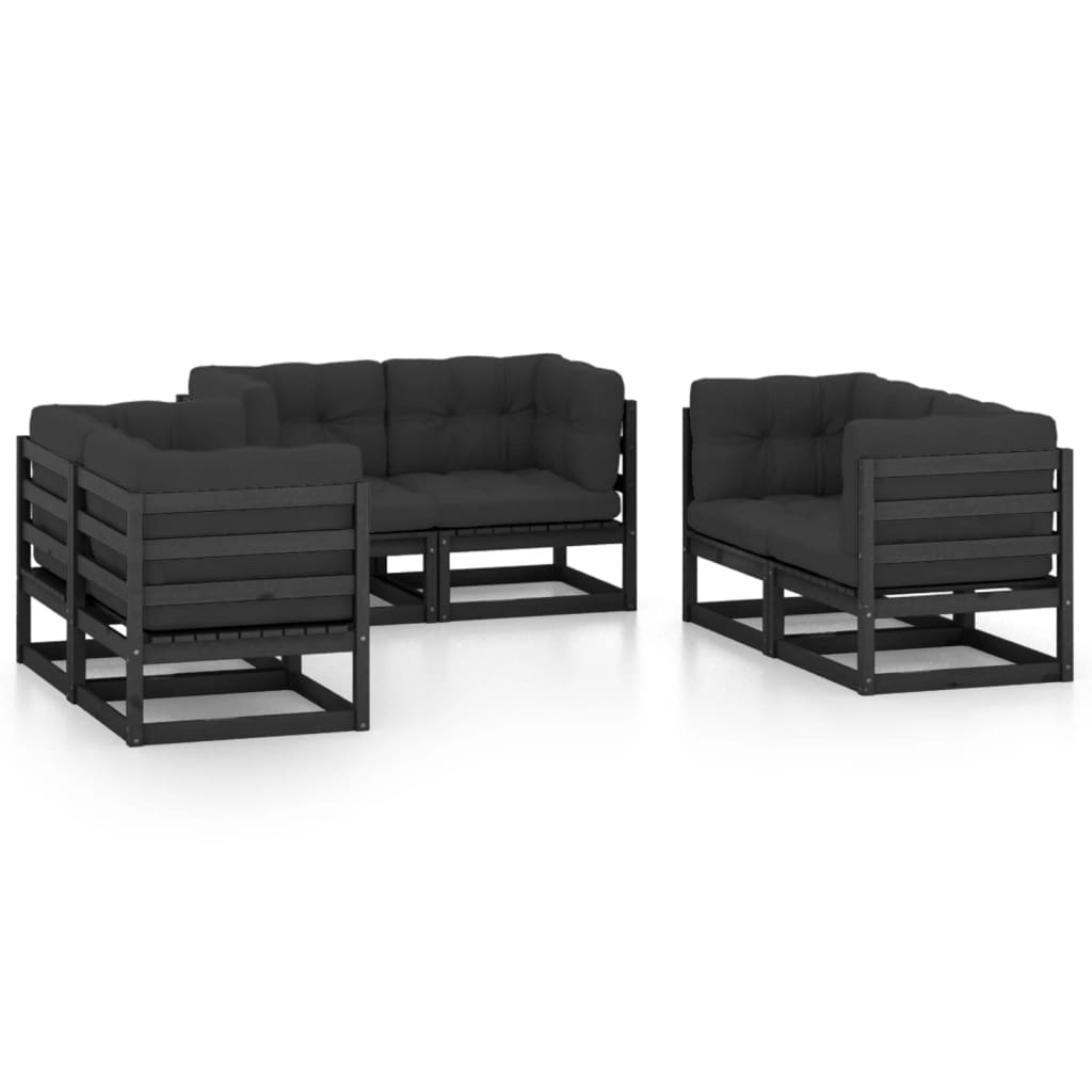 6-delige Loungeset met kussens massief grenenhout is nu te koop bij PeponiXL, paradijselijk wonen!
