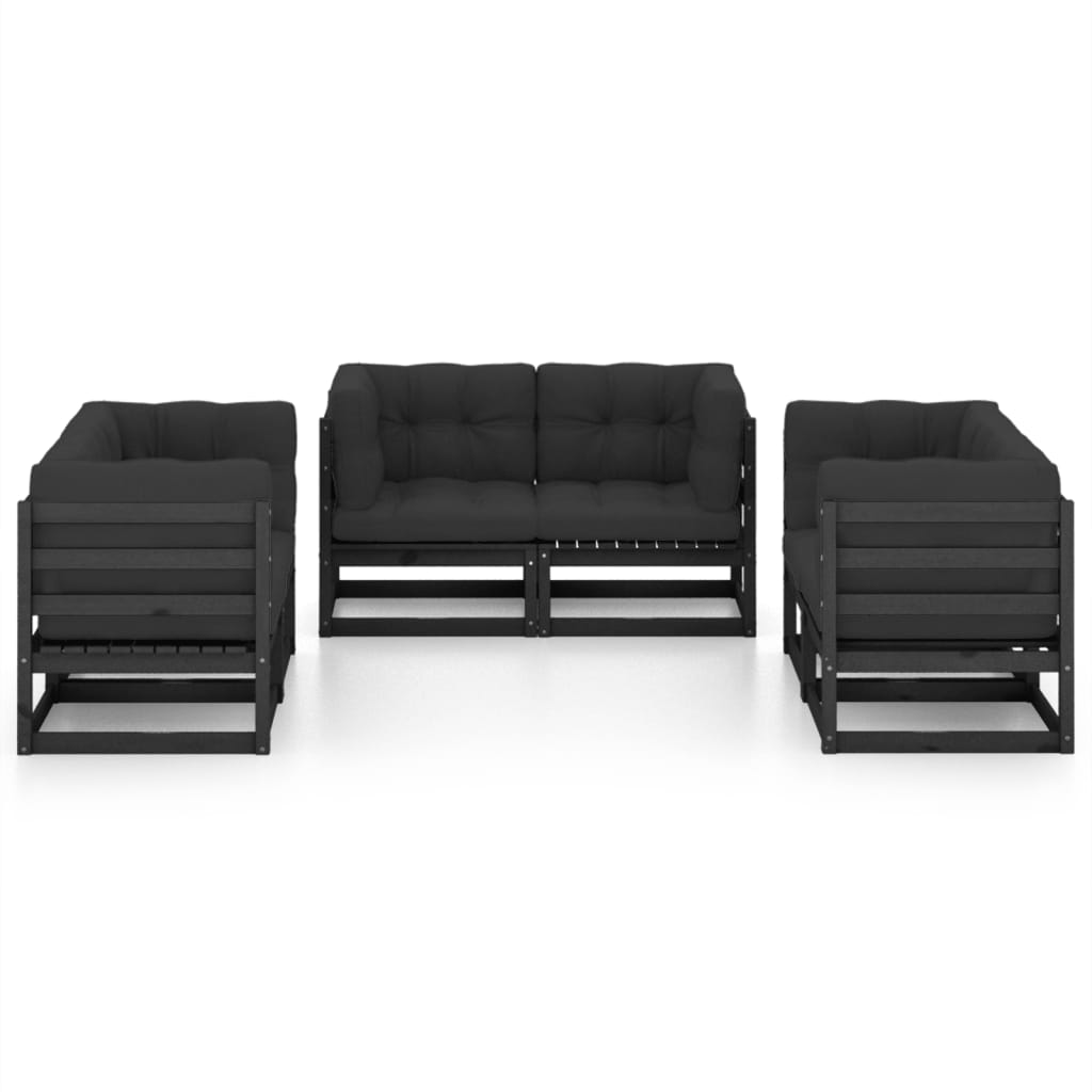 6-delige Loungeset met kussens massief grenenhout is nu te koop bij PeponiXL, paradijselijk wonen!