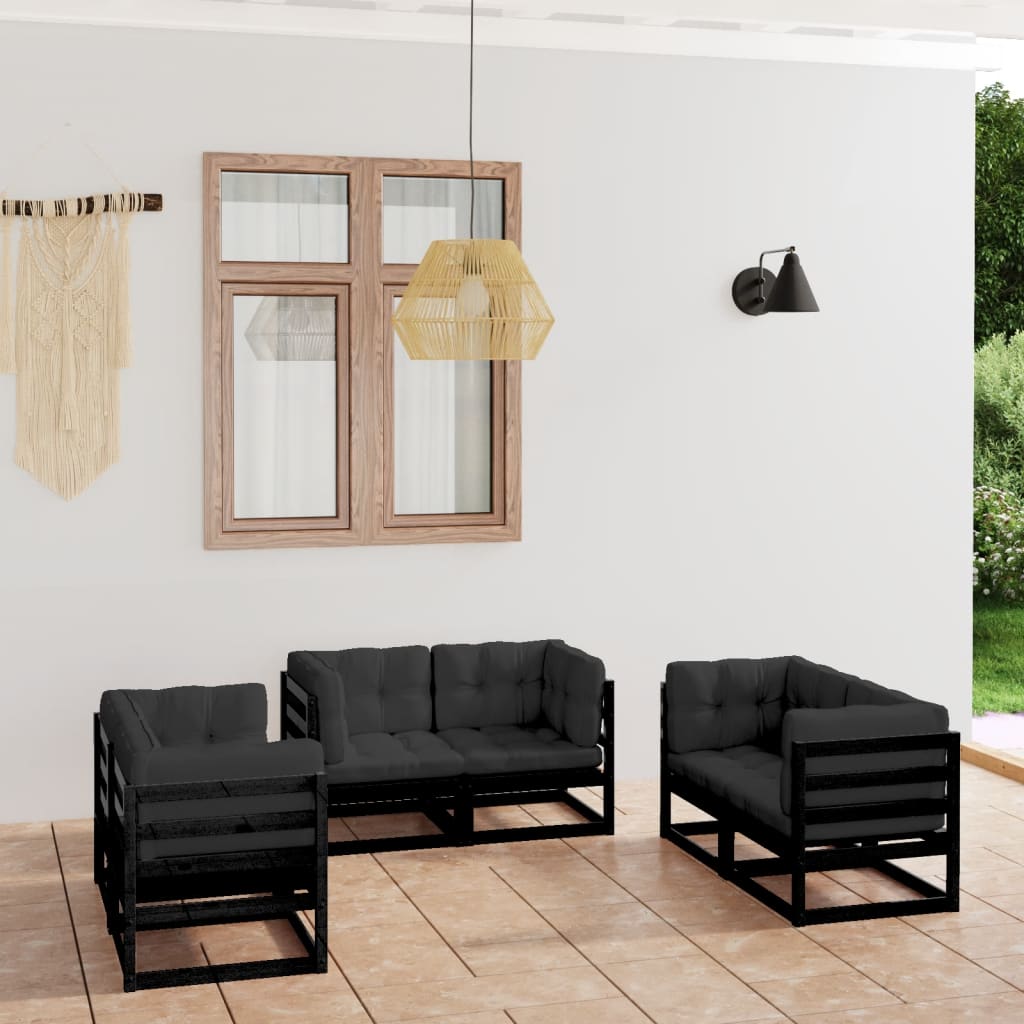 6-delige Loungeset met kussens massief grenenhout is nu te koop bij PeponiXL, paradijselijk wonen!