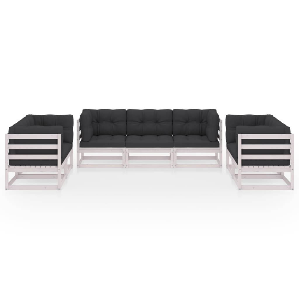 7-delige Loungeset met kussens massief grenenhout is nu te koop bij PeponiXL, paradijselijk wonen!